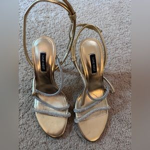 rhinestone strappy heels